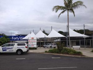 Commercial Shade Sails at a Shopping Centre In Coffs Harbour, NSW