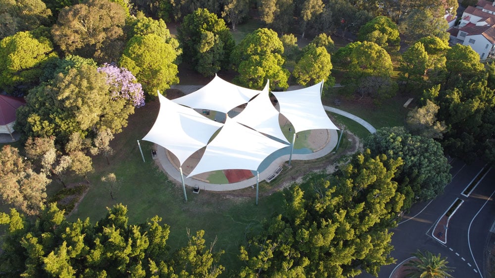A White Commercial Shade Structures