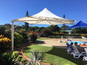 Commercial Umbrella Shade Sail at a Coffs Harbour pool